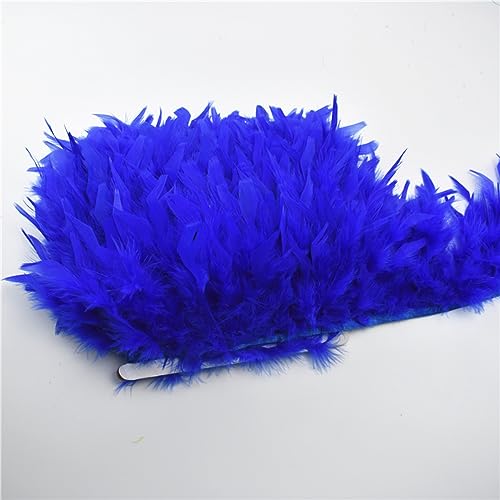 SFQEVHRZ Schwanzfeder Band, 3 m Flauschige Federn, Fransenband, Feder auf Band, Quaste, Nähen, Garnitur, DIY, Kleidung, Kleid, Dekoration(14.royal Blue) von SFQEVHRZ