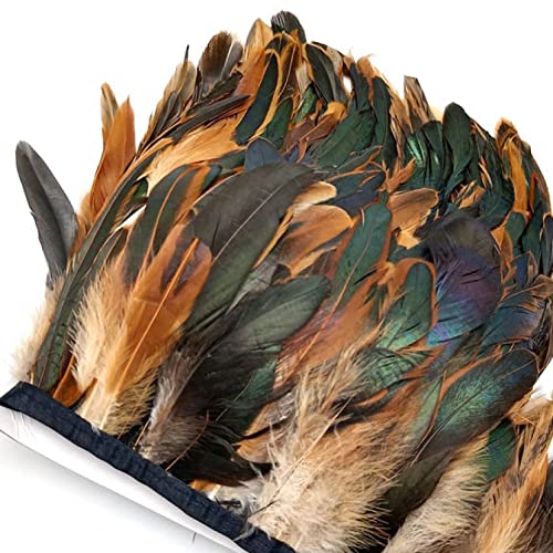 SFQEVHRZ Schwanzfeder Band, 5,5 Yards Länge Federn Borten Fransen Federn Band DIY Nähen Kleidung Hochzeit Dekoration Kleidung(Natural Feathers) von SFQEVHRZ