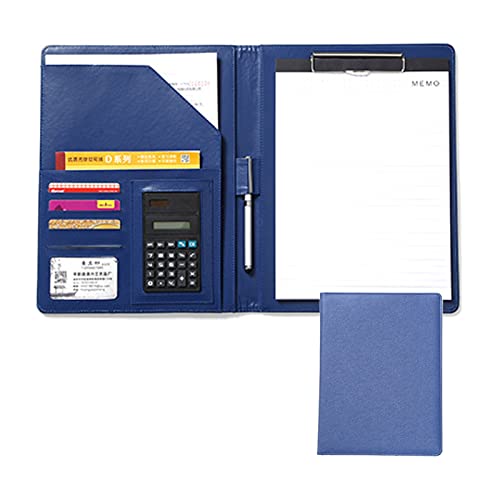 SFQEVHRZ Zwischenablage Mappe Konferenzmappe, Padfolio-Notizbuch mit Brief-Klemmbrett, A4-Portfolio-Ordner und Organizer-Ordner for Lebenslauf-Padfolio for Männer und Frauen(Blu) von SFQEVHRZ