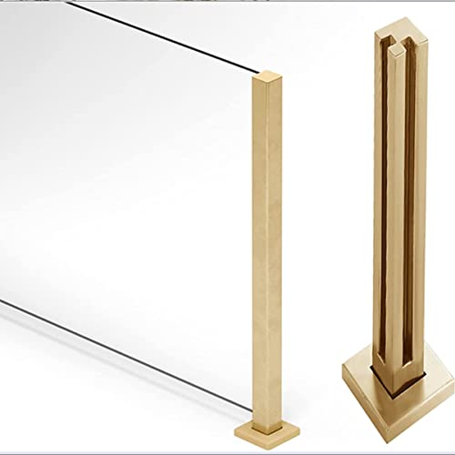 Temperierte Geländer， Gehärtete Balustraden-Sicherheitsglasplatten, polierte Kanten und abgerundete Ecken - Glas, Stangen, Klemmen(Corner 1050mm) von SFQEVHRZ