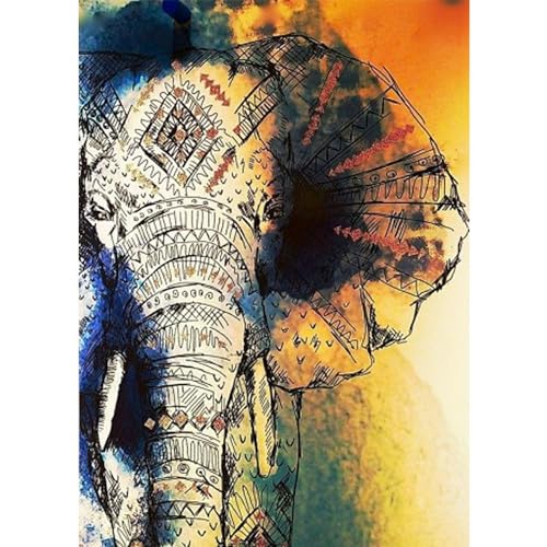 SFUSHOS Diamond Painting Elefant 30x40 cm Malen nach Zahlen Elefant Elefanten Diamond Painting Diamant Painting Bilder Elefant Kreuzstich Elefanten Diamond Painting Elefant Kopf kinder Mädchen von SFUSHOS