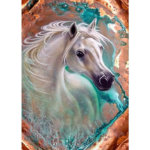 SFUSHOS Diamond Painting Pferde Quadratisch Steine 40x50 cm Malen nach Zahlen Pferde Kreuzstich Diamant Painting Bilder Pferd Stickbilder Erwachsene Pferde Diamond Painting Eckige Steine Pferd von SFUSHOS