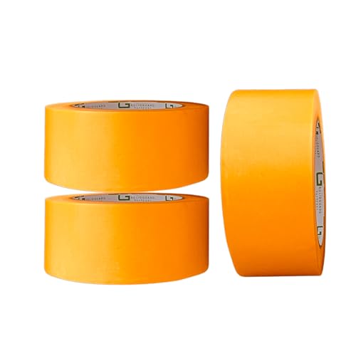 SOLIDGUARD Goldband Malerkrepp Kreppband für Maler oder Heimwerk Malerband Profi Abdeckband Malertape Klebeband Washi Tape Gold Papiertape Selbstklebend UV-beständig (3 Stk x 48 mm) von SG SOLIDGUARD SUREFORT