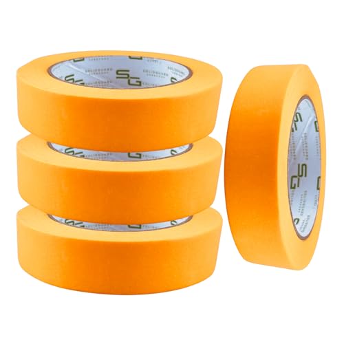 Malerkrepp SOLIDGUARD Goldband Malerkrepp Kreppband für Maler oder Heimwerk Malerband Profi Abdeckband Malertape Klebeband Washi Tape Gold Papiertape Selbstklebend UV-beständig (4 Stk x 19 mm) von SG SOLIDGUARD SUREFORT