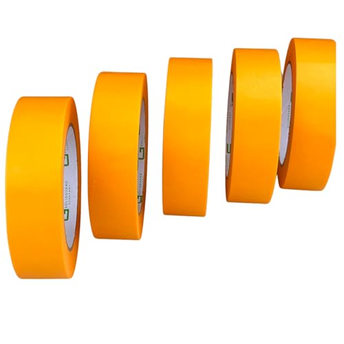 SOLIDGUARD Goldband Malerkrepp (5 Stk x 30 mm) Kreppband für Maler oder Heimwerk Malerband Profi Abdeckband Malertape Klebeband Washi Tape Gold Papiertape Selbstklebend UV-beständig von SG SOLIDGUARD SUREFORT