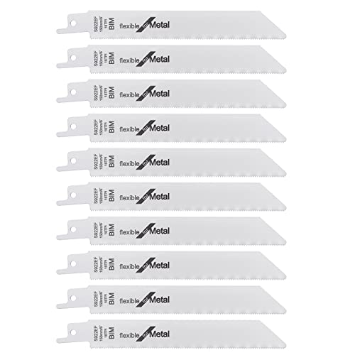 SG Store 10PCS S922EF Säbelsägeblätter Metall 18TPI 150mm BIM Säbelsägeblätter zum Schneiden von Metall 1,4mm Zahnteilung Elektrowerkzeug Zubehör von SG Store