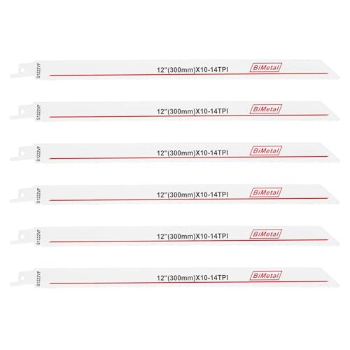 SG Store S1222VF Bimetall-Säbelsägeblätter, kompatibel mit Bosch, kompatibel mit Dewalt, für Holz und Metall, 300 mm, 6 Stück von SG Store