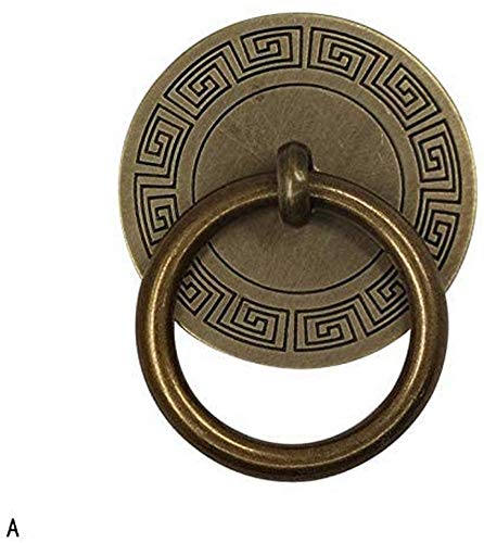 SGKOMN Scheunentorgriff, Kupfer, Schrankfront, Türklopfer, Retro-Türgriff, Klassische Möbelgriffe, bronzefarbener Knopf, schwarzer Schraubendurchmesser,Bronze Screw Ring diameter5Cm von SGKOMN