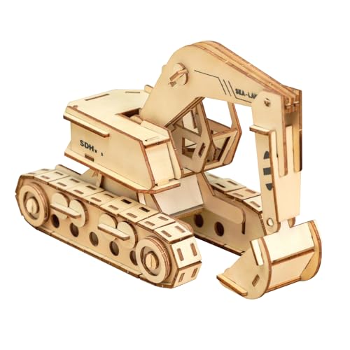 SGQTGIMU DIY 3D Puzzle Holz Bagger Modellbausatz für Kinder, Erwachsene & Jugendliche, Kreativer Holzbausatz aus vorgestanzter Holzplatte, Perfekte Geschenkidee für Bastelfans und Modellbau-Liebhaber von SGQTGIMU