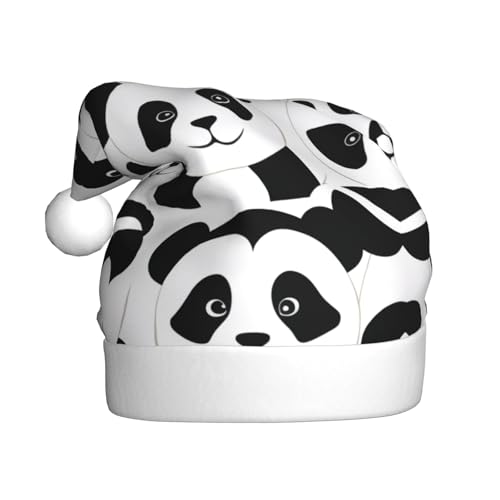 SGZLZBWK Panda-Weihnachtsmannmütze, Unisex, Weihnachtsmütze für Erwachsene, klassische Urlaubsmütze, Weihnachtsmütze für Neujahrsparty von SGZLZBWK