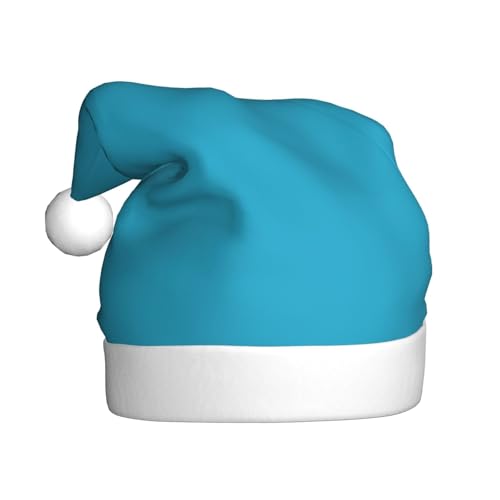 SGZLZBWK Sea Cyan Weihnachtsmannmütze, Unisex, Weihnachtsmütze für Erwachsene, klassische Urlaubsmütze für Neujahrsparty von SGZLZBWK