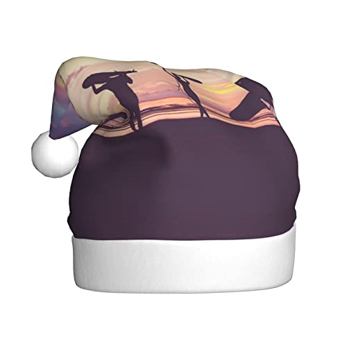 SGZLZBWK Surfer People Santa Hats, Unisex Weihnachtsmütze für Erwachsene, Klassische Urlaubsmütze Weihnachtsmütze für Neujahrsparty von SGZLZBWK