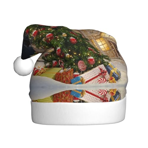 SGZLZBWK Weihnachtsmütze für den Weihnachtsbaum, Unisex, Weihnachtsmütze für Erwachsene, klassische Urlaubsmütze, Weihnachtsmütze für Neujahrsparty von SGZLZBWK