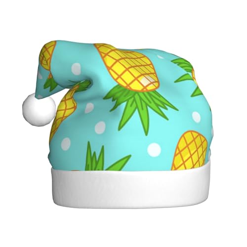 SGZLZBWK Weihnachtsmütze mit frischer Ananas, Unisex, Weihnachtsmütze für Erwachsene, klassische Urlaubsmütze für Neujahrsparty von SGZLZBWK