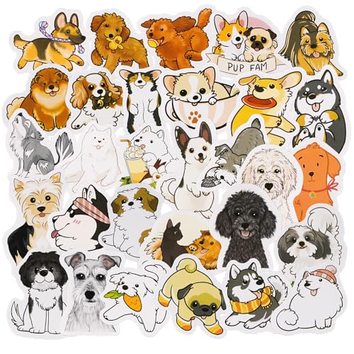 30 Stücke Nette Hund Aufkleber, Kawaii Hund Aufkleber, Hund Sammlung Scrapbook Aufkleber, DIY Dekoration Aufkleber für Reisekoffer, Laptop, Planer, Kalender, Scrapbook, Koffer, Notizbücher, Journal von SHANFAA