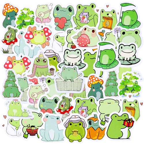 46 Stücke Nette Frosch Aufkleber, Cartoon Tier Aufkleber Frosch Thema Aufkleber für Kinder Teens Erwachsene Reisekoffer, Laptop, Planer, Kalender, Scrapbook, Koffer, Notizbücher, Journal von SHANFAA