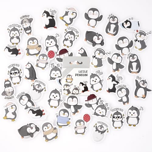 46 Stücke Nette Pinguin Aufkleber, Cartoon Tier Aufkleber Pinguin Thema Aufkleber für Kinder Teens Erwachsene Reisekoffer, Laptop, Planer, Kalender, Scrapbook, Koffer, Notizbücher, Journal von SHANFAA