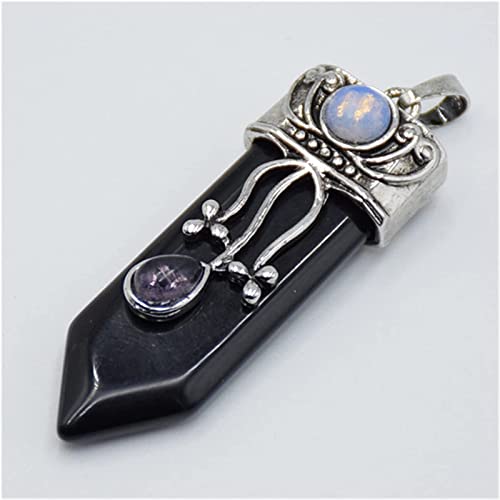 Schmuck selber machen Natürlicher Amethyst Rosa Quarz Stein Schwert Halskette Anhänger Labradorit Lapislazuli Schwarzer Onyx Pfeil Perle Runder Opal Schmuckgeman Anhänger Naturstein Bergkristall von SHANGMAOYO