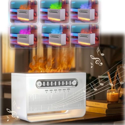 Ätherisches Öl Diffusor Sound Machine Combo Diffuser, Sound Machine mit DIY White Noise, für Aromatherapie Duftöl Cool Mist Humidifie, Flammendiffusoren, 7 LEDs, 8 natürliche weiße Geräusche von SHANGYU