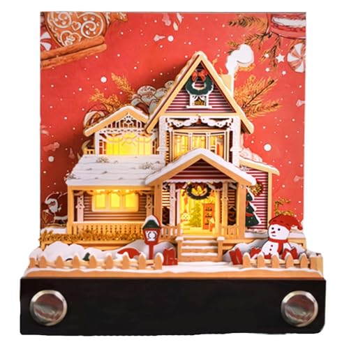 Time Piece Calendar, 3D Memo Pad Christmas House with LED Light Notepad Non-Stick Notes Paper, 3D Calendar Paper Carving Art Memo Pad Notepad Gift for Christmas Desktop Decor (Christmas Food Truck) von SHANGYU