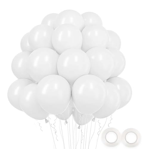 Weiße Luftballons, 30,5 cm, Latex-Luftballons, mattweiße Luftballons für Geburtstag, Babyparty, Jahrestag, Hochzeit, Partyzubehör, Girlande, Bogendekoration, Geburtstagsfeier, Abschlussfeier, von SHANGYU