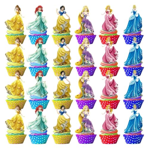 Cartoon Cake Topper, 48pcs Cupcake Topper Geburtstag Kinder, Topper für Torte Kinder, Cake Topper, Kuchendekoration für Geburtstagsfeiern und Cartoon-Themenpartys für Kinder（E） von SHANKAM