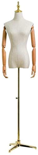 SHANYAYALI Formbare Damen-Mannequin, die Unterseite des Metallsockels ist höhenverstellbar von 145–185 cm (Massivholz-Hand, M) von SHANYAYALI