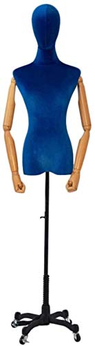 SHANYAYALI Mannequin Body Seamress Mannequin höhenverstellbare Lenkrolle Bekleidungsgeschäft Regal Präsentationsständer Modellpuppen (Dunkelblau, S) von SHANYAYALI