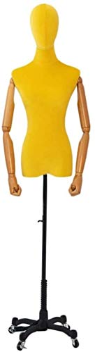 SHANYAYALI Mannequin Body Seamress Mannequin höhenverstellbare Lenkrolle Bekleidungsgeschäft Regal Präsentationsständer Modellpuppen (Hellgelb, M) von SHANYAYALI