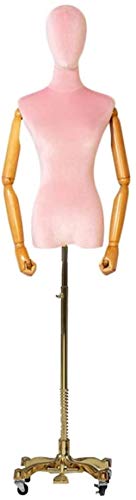 SHANYAYALI Mannequin Body Seamress Mannequin höhenverstellbare Lenkrolle Bekleidungsgeschäft Regal Präsentationsständer Modellpuppen (Rosa, S) von SHANYAYALI