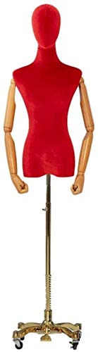 SHANYAYALI Mannequin Body Seamress Mannequin höhenverstellbare Lenkrolle Bekleidungsgeschäft Regal Präsentationsständer Modellpuppen (Rot, M) von SHANYAYALI