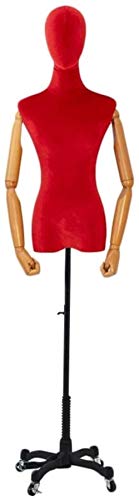 SHANYAYALI Mannequin Body Seamress Mannequin höhenverstellbare Lenkrolle Bekleidungsgeschäft Regal Präsentationsständer Modellpuppen (Rot, M) von SHANYAYALI