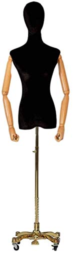 SHANYAYALI Mannequin Body Seamress Mannequin höhenverstellbare Lenkrolle Bekleidungsgeschäft Regal Präsentationsständer Modellpuppen (Schwarz, M) von SHANYAYALI