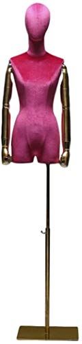 SHANYAYALI Mannequin Body Tailors Dummy Model Planes, Bust Mannequin Metal Arm Lead Mannequins (Rose Red) von SHANYAYALI