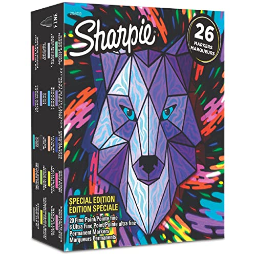 Sharpie Permanentmarker Special Edition Wolf Fine & Ultra Fine 26 Stück von SHARPIE