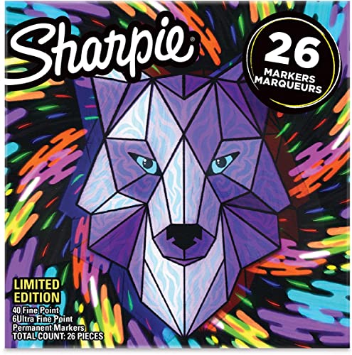 Sharpie Permanentmarker Special Edition Wolf Fine & Ultra Fine 26 Stück von SHARPIE