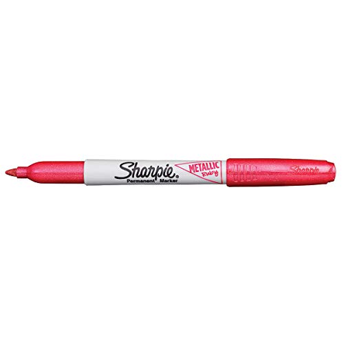 SHARPIE Permanentmarker, feine Spitze, metallisch, 1 Stück (metallischer Rubin) von SHARPIE