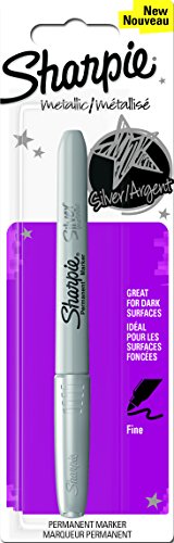 Sharpie 1849112 Fine metallic Permanent Marker, silber von SHARPIE