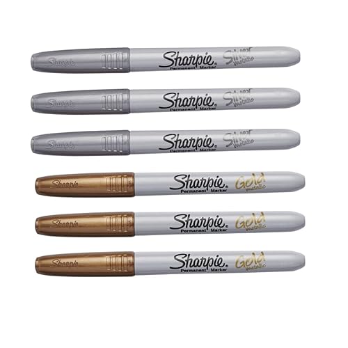 Sharpie Metallic Permanentmarker | Feine Spitze | Gold und Silber | 6 Zählen von SHARPIE