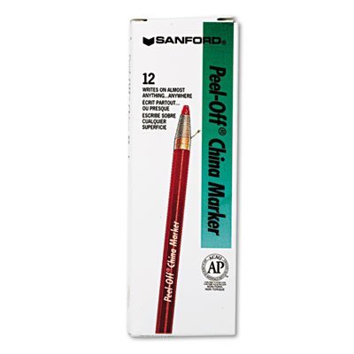 Sharpie Peel-Off China Marker, Rot, Dutzend von SHARPIE