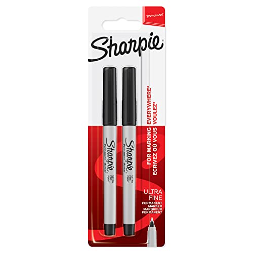 Sharpie Permanentmarker | ultradünne Spitze | schwarz | 2er-Packung von SHARPIE