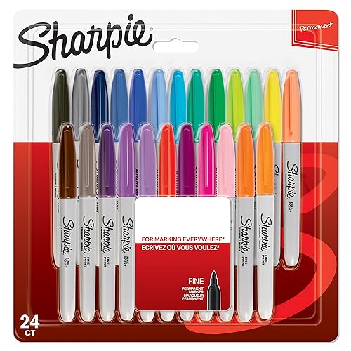 Sharpie Permanent Marker, Marker Stifte mit feiner Spitze, gemischte Farben, 24 Stück Market Set von SHARPIE