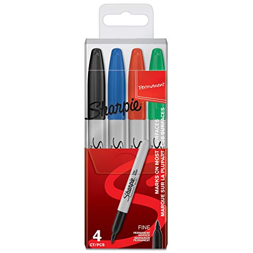 Sharpie Permanentmarker (feine Spitze) 4 Stück, farblich sortiert von SHARPIE