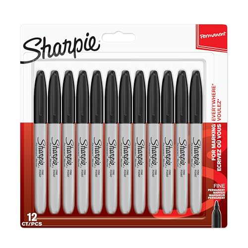 SHARPIE Permanent Marker | Marker Stifte mit feiner Spitze | schwarze Tinte | 12 Stück Market Set von SHARPIE