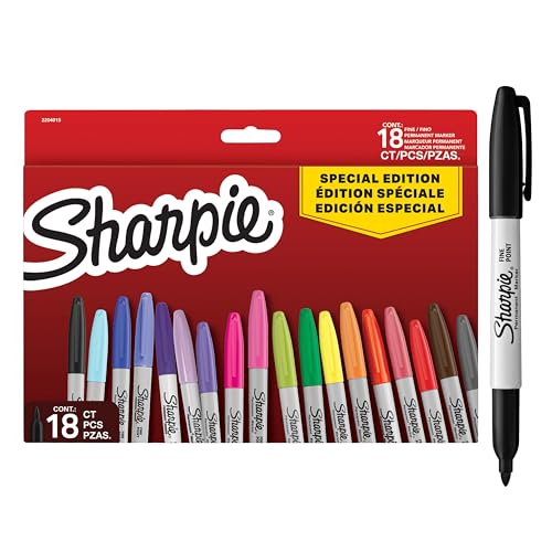 Sharpie-Permanent Marker-Set | Sonderserie mit verschiedenen Farben | feine Spitze | 18 Wasserfeste Stifte | Set für den Schulanfang von SHARPIE