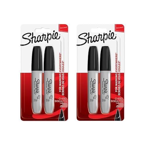 Sharpie Permanentmarker | Keilspitze | Schwarz | 2 Stück von SHARPIE