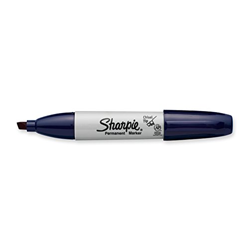 Sharpie Permanentmarker, breit, Keilspitze, einzeln, Marineblau (1927300) von SHARPIE