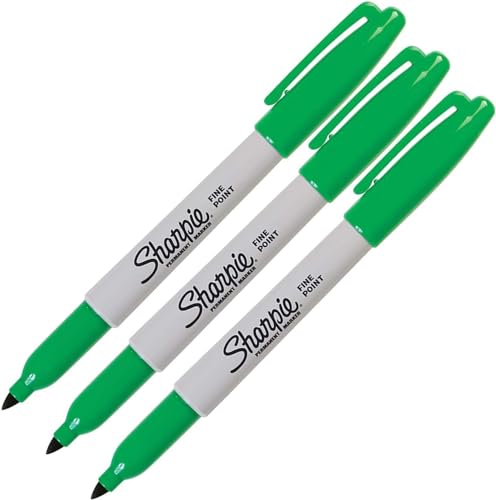 Sharpie Permanentmarker, feine Spitze, 3 Stück Fine grün von SHARPIE