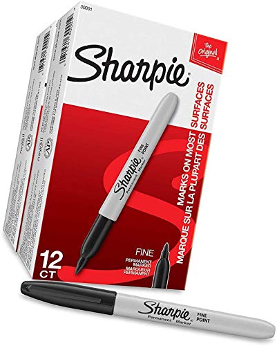 Sharpie Permanentmarker, feine Spitze, Schwarz, 12 Stück – 2 Stück von SHARPIE