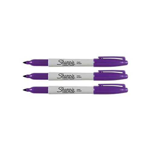 Sharpie Permanentmarker, feine Spitze, Violett, 3 Stück von SHARPIE